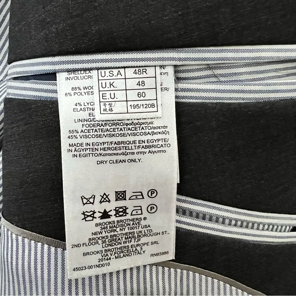 Brooks Brothers Explorer Madison Fit Gray Men's Suit 48R Jacket / Pants 44x28